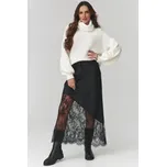 Dlouhá sukně s krajkou Makadamia C22 - černá Černá Uni