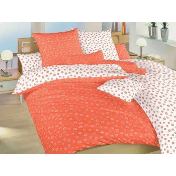 Povlečení Povlečení krep Anežka bílá/losos DUO 140x200, 70x90 cm