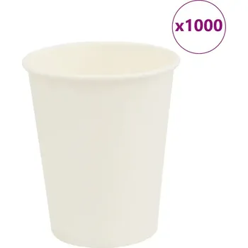 Jednorázové nádobí PAPÍROVÉ KELÍMKY 1000 KS 8OZ 200 ML BÍLÉ