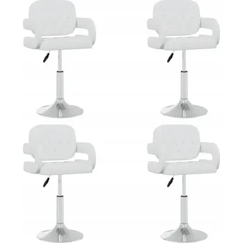 Jídelní židle Otočné jídelní židle, 4 ks, bílé, potažené umělou kůží