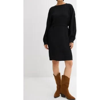 Dámské šaty B.P.C. černé strukturované šaty z viskózy, velikost 48.