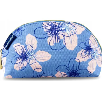 Kosmetická taška Dámská kosmetická taštička do kabelky s květinovým vzorem, modrá