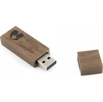 USB flash disk USB flash disk MemoRabbit 32 GB hnědý dřevěný USB 2.0 s gravírováním