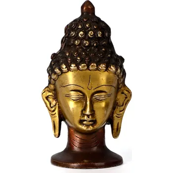 Kovová socha HLAVA BUDDHY ↑14 cm