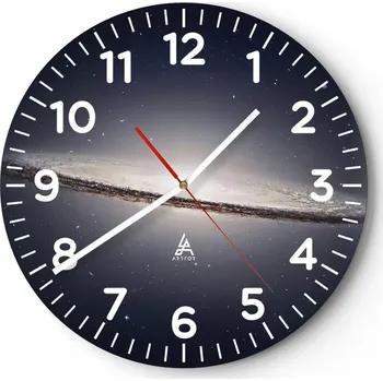 Hodiny Kuchyňské nástěnné hodiny 30x30 Galaxie Moderní skleněné hodiny do obýváku Tiché