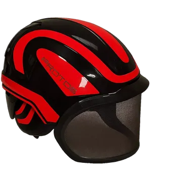 Pracovní přilba Lesnická Přilba PROTOS® Integral Forest, štít F39, černo-neonově-červená