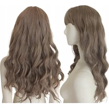 Paruka Paruka z pravých vlasů, tmavě blond, s ofinou, lokny a vlny