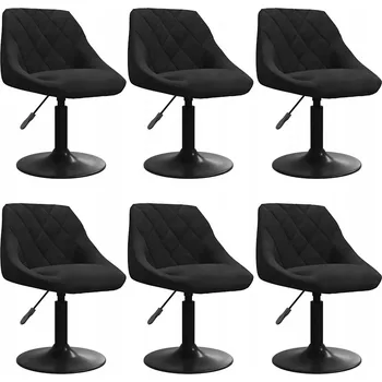 Jídelní židle Židle VidaXL Samet (100% polyester) černá, 6 ks