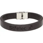 Pánský kožený náramek hnědý se znamením Střelec