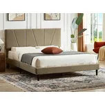 Čalouněná dvoulůžková postel Signal 140x200 v odstínech béžové