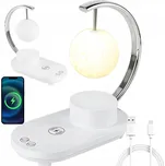 Verk Lampička s bluetooth reproduktorem, RGB osvětlením a bezdrátovou nabíječkou, měsíc Velikost: univerzální
