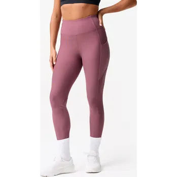 Dámské legíny DOMYOS Dámské fitness legíny s kapsou na telefon XL FIALOVÁ
