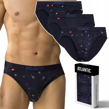 Slipy Pánské slipy BAVLNĚNÉ 3 PÁRY přiléhavé ATLANTIC 3MP-171 - XL