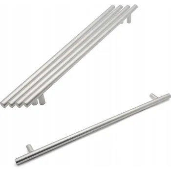 Nábytkové kování Nábytková úchytka reling pro zásuvky a skříňky, kovová, stříbrná barva, 5 ks, 385 mm