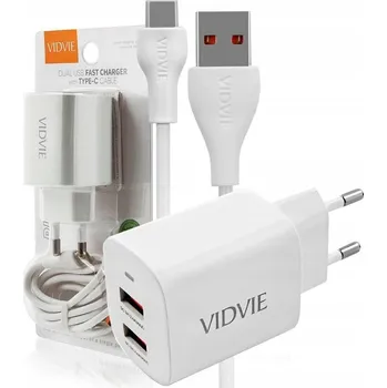 SADA SÍŤOVÁ NABÍJEČKA 2X USB RYCHLÉ NABÍJENÍ + KABEL USB TYP C PLE250C
