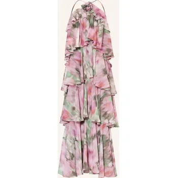 Dámské šaty Swing Dámské Večerní Šaty S Volány, zelená / starorůžová, 40