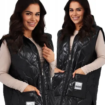 Dámská vesta Dámská vesta VESTA prošívaná, s dlouhou kapucí, KAPUCE , 52/6XL