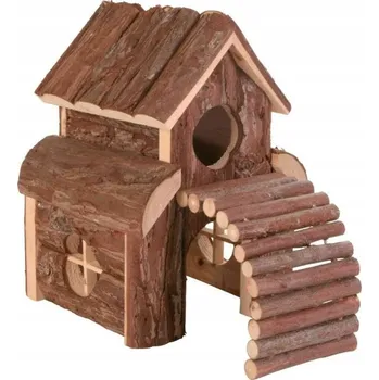 TRIXIE Finn Dřevěný patrový domeček hračka pro křečka, myši a hlodavce