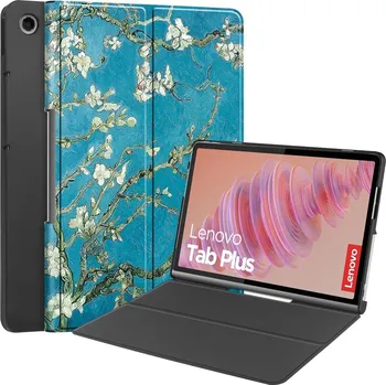 Pouzdro na tablet Patte zavírací pouzdro na Lenovo Tab Plus 11.5 - bílé květy
