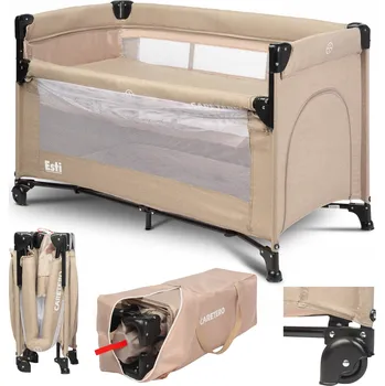 Dětská postýlka CESTOVNÍ POSTÝLKA PŘISTAVNÁ DVOUÚROVŇOVÁ SE SKLOPNOU STRANOU, MATRACE A TAŠKA