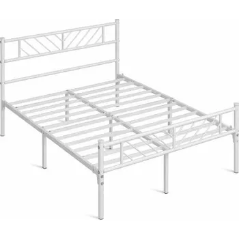 Postel Kovový rám postele 615144 white 140 x 200 cm, bílý - A YAHEETECH