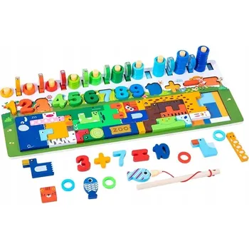 Dřevěná hračka Montessori vzdělávací tabule - ZOO