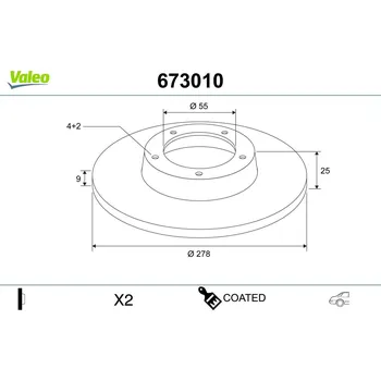 Brzdový kotouč Brzdový kotouč VALEO 673010
