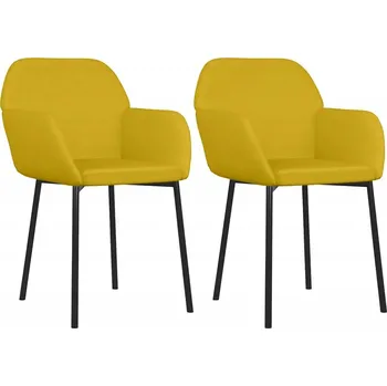 Jídelní židle Židle VidaXL samet (100% polyester) žlutá, 2 ks