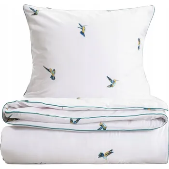 Povlečení Bavlněné Povlečení ELISE s motivem kolibříci a lemováním, 140x200 + 1*50x60 cm, HOMLA