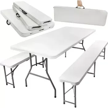 Zahradní sestava Skládací stůl 180 cm + 2 lavice