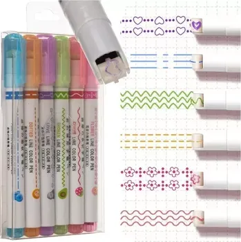 Dekorační fixy na vytváření vzorů - sada 6 ks