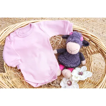 Kojenecký body AMÁLKA Bavlněné body dlouhý rukáv, růžové Velikost: 92