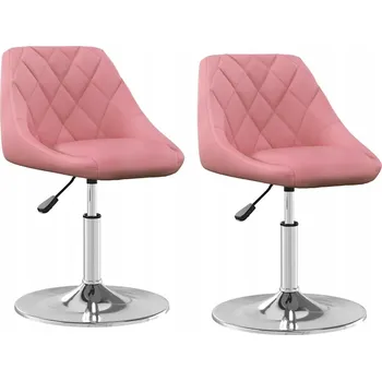 Jídelní židle Otočné jídelní židle, 2 ks, růžové, sametové