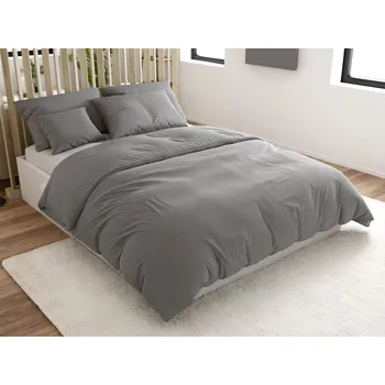 Povlečení Krepové povlečení STANDO šedé hotelová kapsa Rozměr povlečení: 70 x 90 cm | 140 x 200 cm