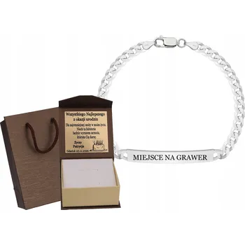 Náramek STŘÍBRNÝ PLNÝ PÁNSKÝ NÁRAMEK PANCÉŘOVÝ VZOR RYZOST 925 - MASIVNÍ + GRAVÍROVÁNÍ DÁREK