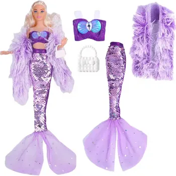 Oblečení s flitry pro panenky Barbie "Mořská panna" Varianta: fialová (style 1-3)