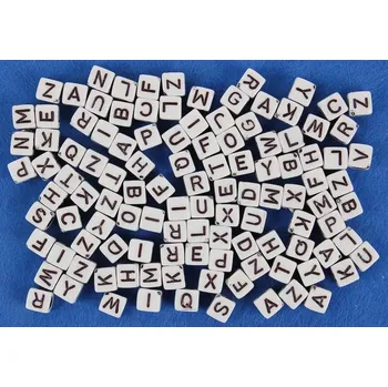 Korálek FANDY Korálky ABC 02 bílé