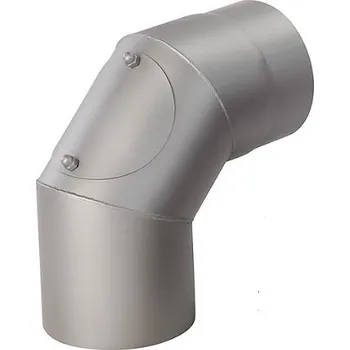 Kouřovod Kovo Kraus Koleno s čistícím otvorem 90° 150mm šedé
