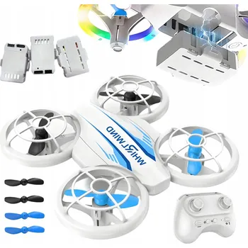 Dron MINI RC DRON KVADROKOPTÉRA NA DÁLKOVÉ OVLÁDÁNÍ SE 3 BATERIEMI - BÍLÝ