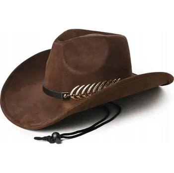 Klobouk 100% kovbojský klobouk hnědý, velikost 57