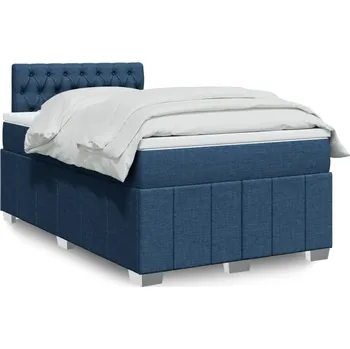 Postel vidaXL Box spring postel s matrací 120x190 cm textil [3287018] Barva: Modrá
