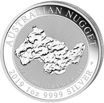 Stříbrná mince 1 Oz Australian Nugget 2019 (Welcome Stranger 1869)