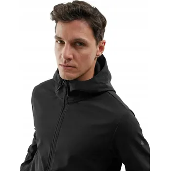 Pánská softshellová bunda 4F PÁNSKÁ SOFTSHELLOVÁ BUNDA S KAPUCÍ VODĚODOLNÁ S MEMBRÁNOU ČERNÁ XXL