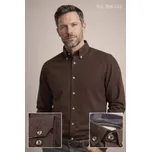 EGO MAN košile pánská RE-304-03 regular fit M hnědá