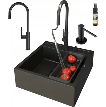 Granitový dřez Jednokomorový granitový dřez Granitan TAVO, černý