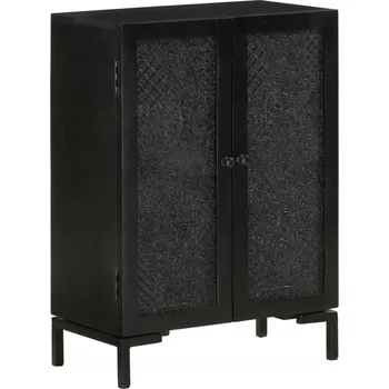 Příborník do zásuvky Skříňka, černá, 55x30x77 cm, masivní mangové dřevo a železo