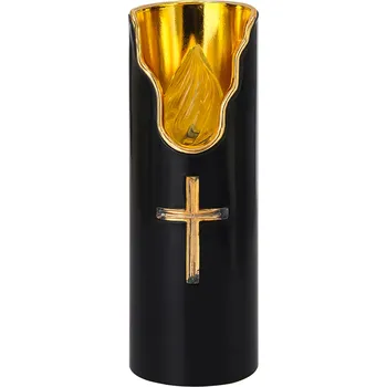 Svíčka Real Home 12x svíčka na baterie s efektem černého plamene 15cm náplň svíčky