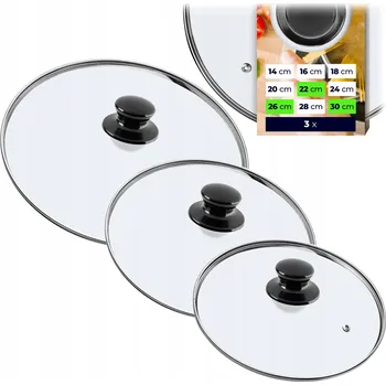 Poklice KADAX SKLENĚNÁ POKLICE SET 22/26/30 cm