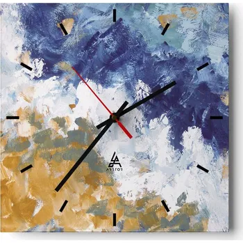 Hodiny Velké nástěnné hodiny 40x40 Abstrakce Skleněné tiché hodiny