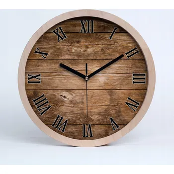Hodiny Tichá nástěnná dřevěná hodina dřevěné pozadí průměr 25 cm